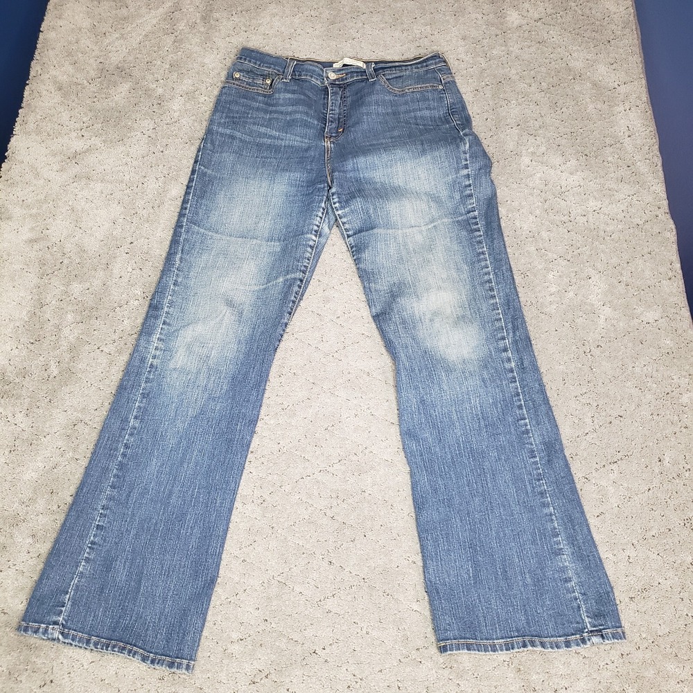 Levis 512 Jeans Womens 14M Blue Perfectly Slimming Bootcut Denim Flare High Rise